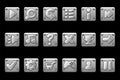 Square metallic gray buttons for game GUI.