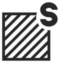 Square meter black icon. Area measurement unit