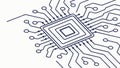 Square Microchip with Dot Matrix Outline Vector, vector design Generative AI Royalty Free Stock Photo