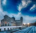 Square of Miracles at sunset after a winter snowstorm, Pisa - It Royalty Free Stock Photo