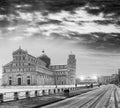 Square of Miracles at sunset after a winter snowstorm, Pisa - It Royalty Free Stock Photo