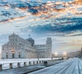 Square of Miracles at sunset after a winter snowstorm, Pisa - It Royalty Free Stock Photo