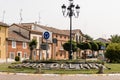 Square with the name of the town of Alar del Rey, Palencia, Spain