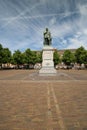 Square named Plein in the center of Den Haag in the Netherlands with statue of Willem van Oranje in the Netherlands.