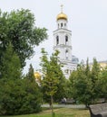 Square named after Pushkin and the bell tower of the Iversky Monastery. Samara