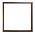 Square narrow dark brown picture frame cutout Royalty Free Stock Photo