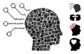 Square Neural Interface Icon Vector Mosaic