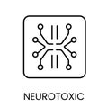 A square neuron inspired icon in vector, representing neurotoxic frameworks, with an editable stroke
