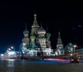 Square night Moscow Cathedral of Vasily the Blessed background b
