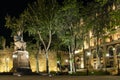 Square in old town of baku azerbaijan with monument of Mirza Ala Royalty Free Stock Photo