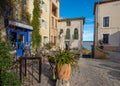 A square in the old village of Gruissan, Southern France Royalty Free Stock Photo