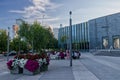 Square One Mall, Mississauga, ON, Canada, Aug 27, 2022. Beautiful concrete spaces around the mall