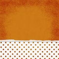 Square Orange and White Polka Dot Torn Grunge Textured Background Royalty Free Stock Photo