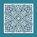 Square tile with lace pattern