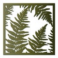 Square pano with fern leaves. File for cutting and decoration
