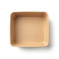 Square paper container with smooth edges, made from brown kraft Royalty Free Stock Photo