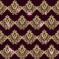 Square pattern. Golden sparkle eastern pattern