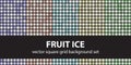 Square pattern set Fruit Ice. Vector seamless geometric backgrou Royalty Free Stock Photo