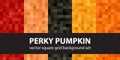 Square pattern set Perky Pumpkin Royalty Free Stock Photo