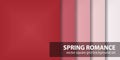 Square pattern set Spring Romance. Vector seamless geometric backgrounds