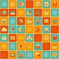 Square Pattern of Social Networking in Retro Colors