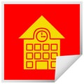 square peeling sticker cartoon town house Royalty Free Stock Photo