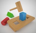 Square peg round hole Royalty Free Stock Photo