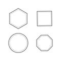 Square, Pentagon, Hexagon, Octagon Icon set. geometry 4, 5, 6, 8 polygon logo.