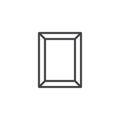 Square photo frame outline icon