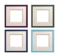 Square picture frames mauve, green, blue, cyan with card insert,