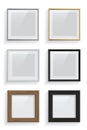 Square picture or photo frames set isolated on white background. Vector design element. Royalty Free Stock Photo