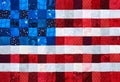 Square pieces of fabrics selected and stitched like a flag of USA Royalty Free Stock Photo