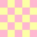 Square pink and yellow pastel color for background, seamless checker yellow and pink pastel soft pattern, chessboard tiles squre Royalty Free Stock Photo