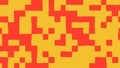 Abstract square pixel background in yellow and red color. Vector illustration. Royalty Free Stock Photo