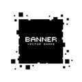 Square pixel banners. Vector blank frames ready for your text