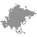 Square pixel dot dotted particle map of asia