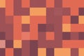 Square pixelated pattern in maroon and orange with a bold and striking geometric layout. Abstract background concept