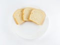 Square Plain bread on white background, top view Royalty Free Stock Photo