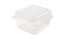 Square plastic container on a white background, food packaging