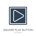 square play button icon in trendy design style. square play button icon isolated on white background. square play button vector Royalty Free Stock Photo