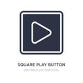 square play button icon on white background. Simple element illustration from Multimedia concept