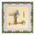 Square playground top view 3d rendering