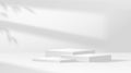 Square podium in soft shadows realistic vector illustration