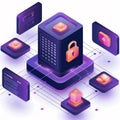 Square presentation of a secure data encryption feature in automated migration software