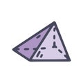square pyramid color vector doodle simple icon