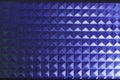 Square pyramidal blue stripped pattern texture illuminated neon plastic glow