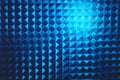 Square pyramidal blue stripped pattern texture illuminated neon plastic glow