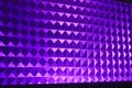 Square pyramidal purple stripped pattern texture illuminated neon plastic glow