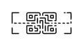 Square QR Code Outline Icon, vector design Generative AI Royalty Free Stock Photo