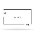 Square quote icon. Blank template of dialogue frame. Quotation border icon. Template for text message. Vector EPS 10